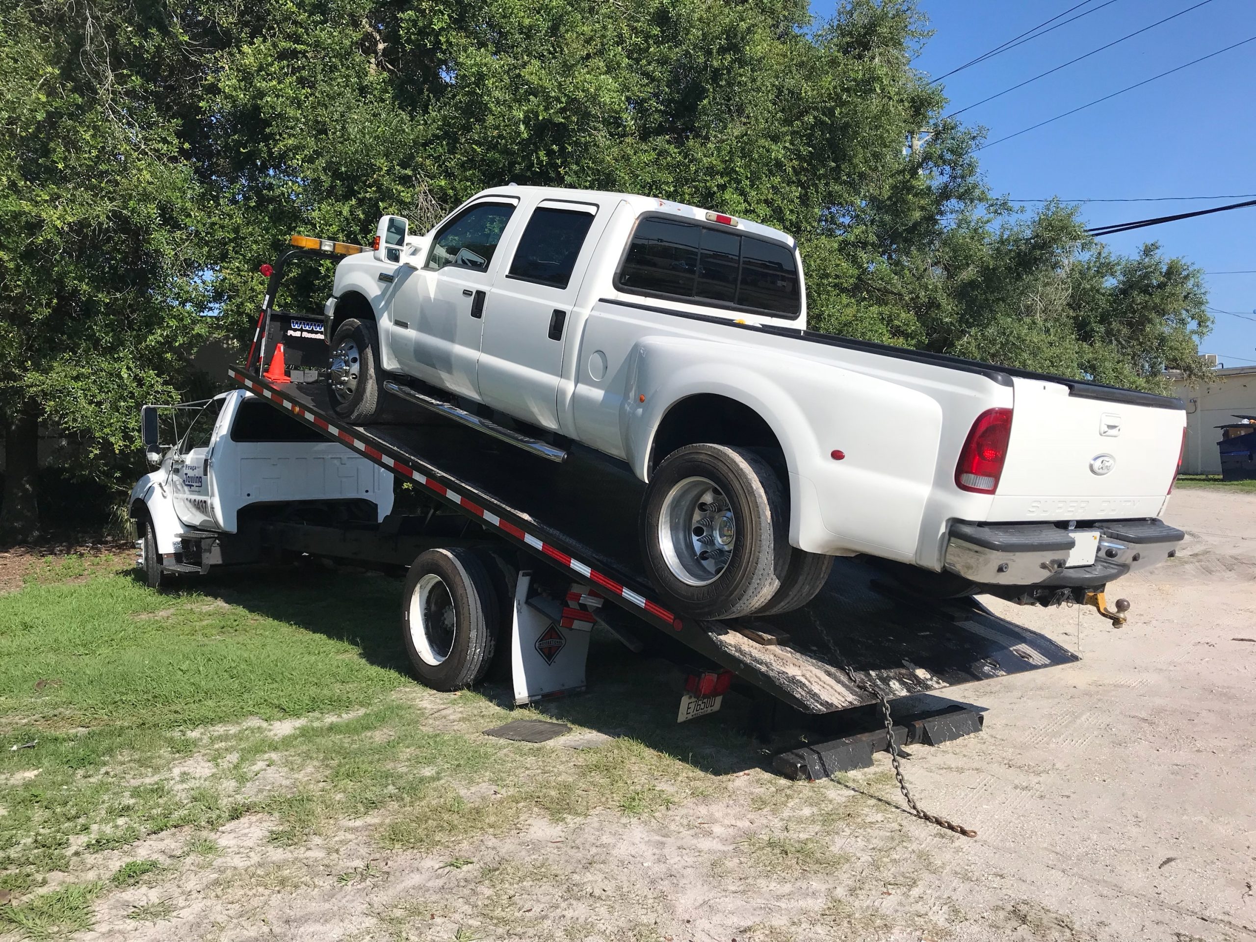 Pickup truck carried by Fraga Towing